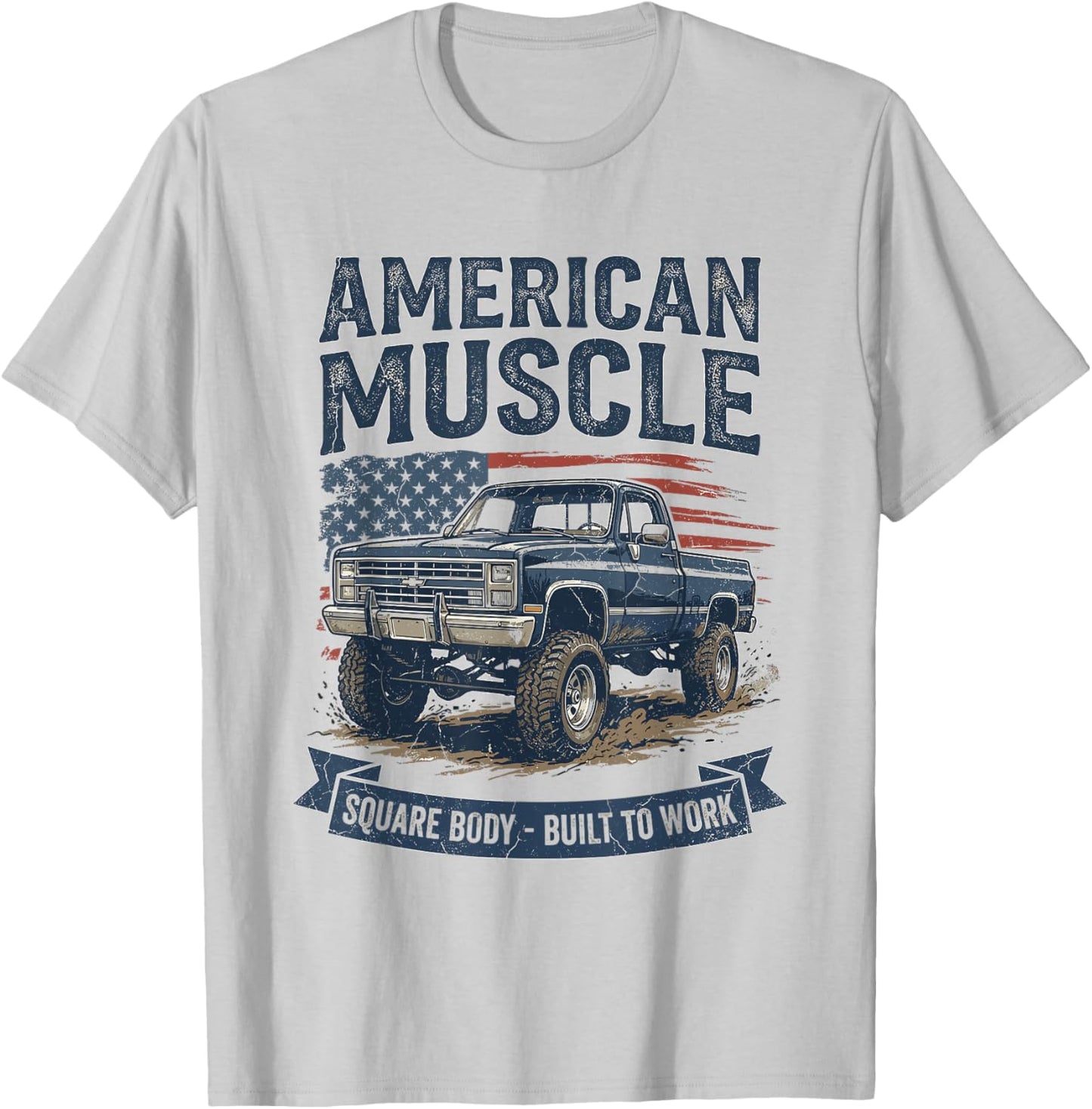 American Muscle Square Body Built to Work T-Shirt - T-Shirt | Ash