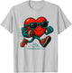Valentines Day Football Funny Red Heart Love Boys Kids T-Shirt - T-Shirt | Ash