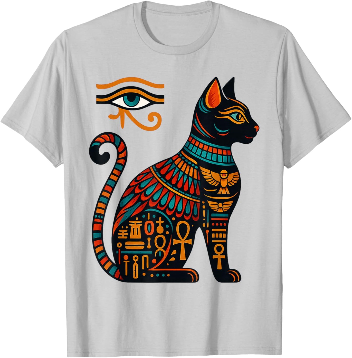 Bastet Goddess Cat Egyptian Eye of Horus Egypt Mythology T-Shirt - T-Shirt | Ash