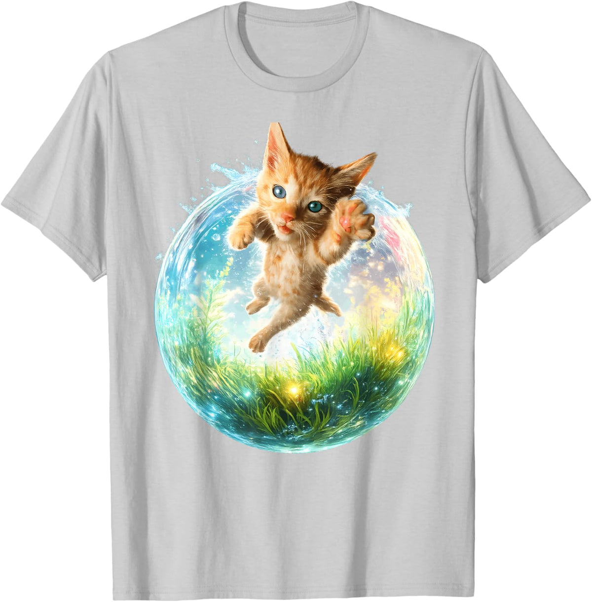 Frutiger Aero Cat T-Shirt - T-Shirt | Ash