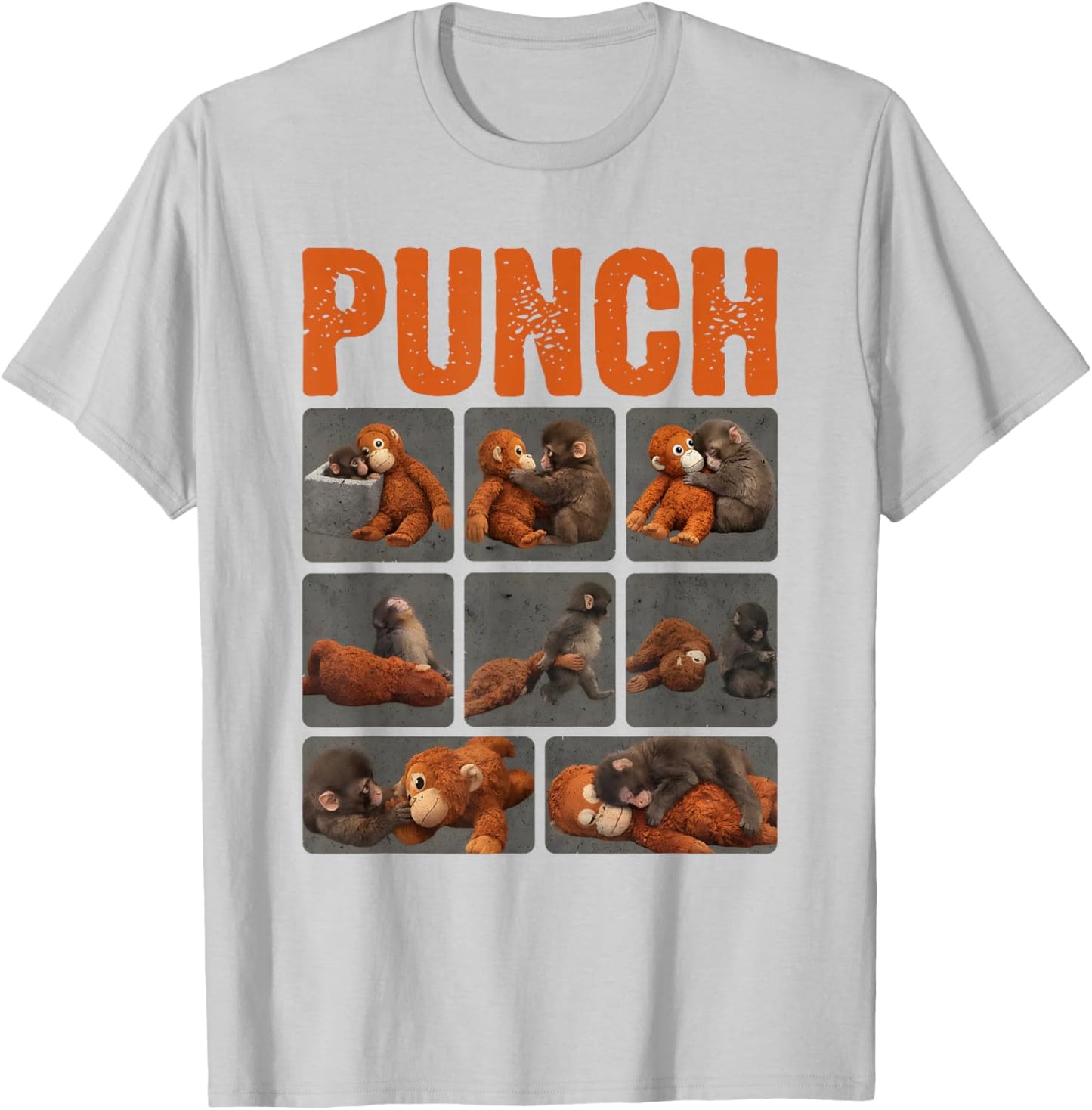 Punch Cute Monkey T-Shirt - T-Shirt | Ash