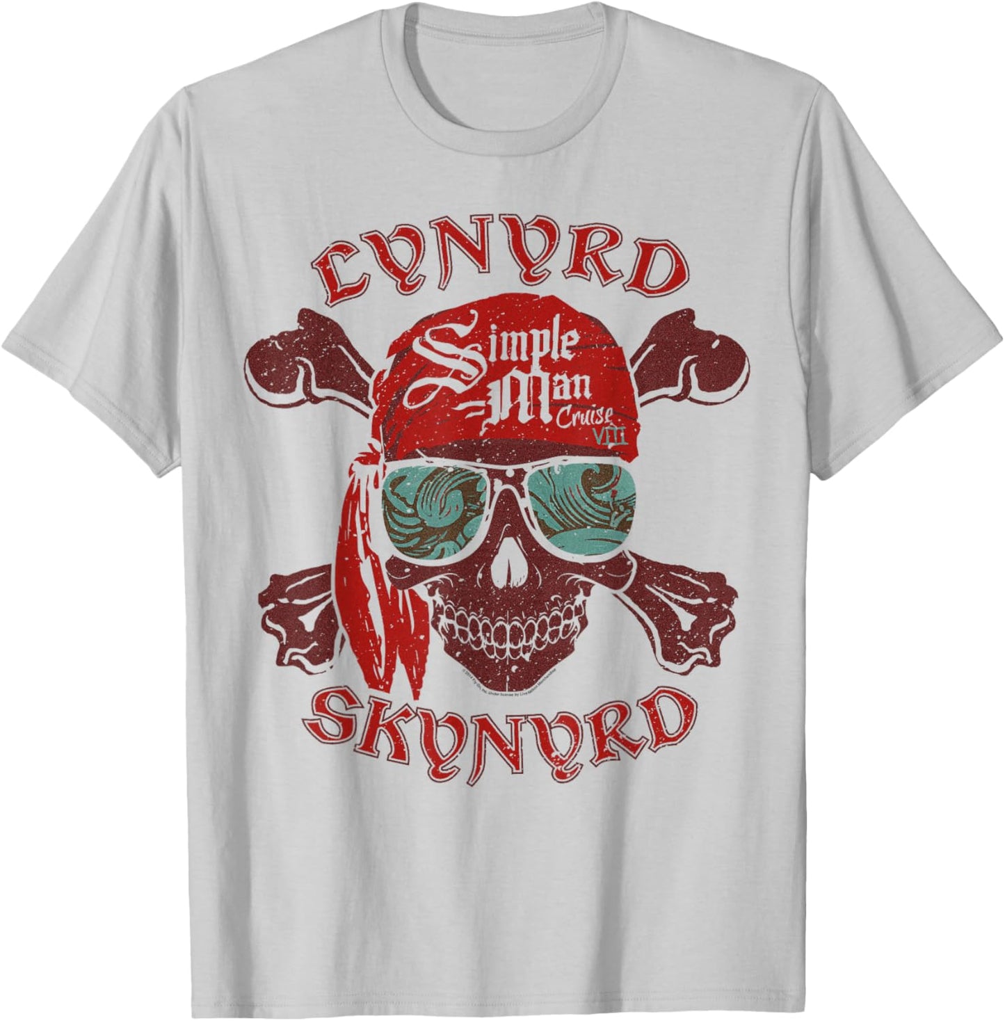 Lynyrd Skynyrd Skull Crossbones Simple Man Pirate Retro Rock T-Shirt - T-Shirt | Ash