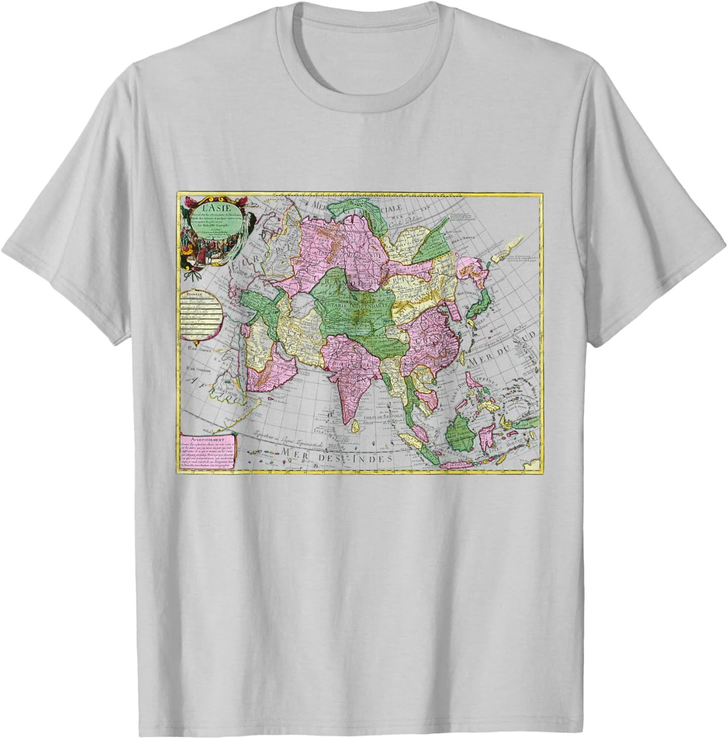 Tartaria Vintage Map T-Shirt - T-Shirt | Ash