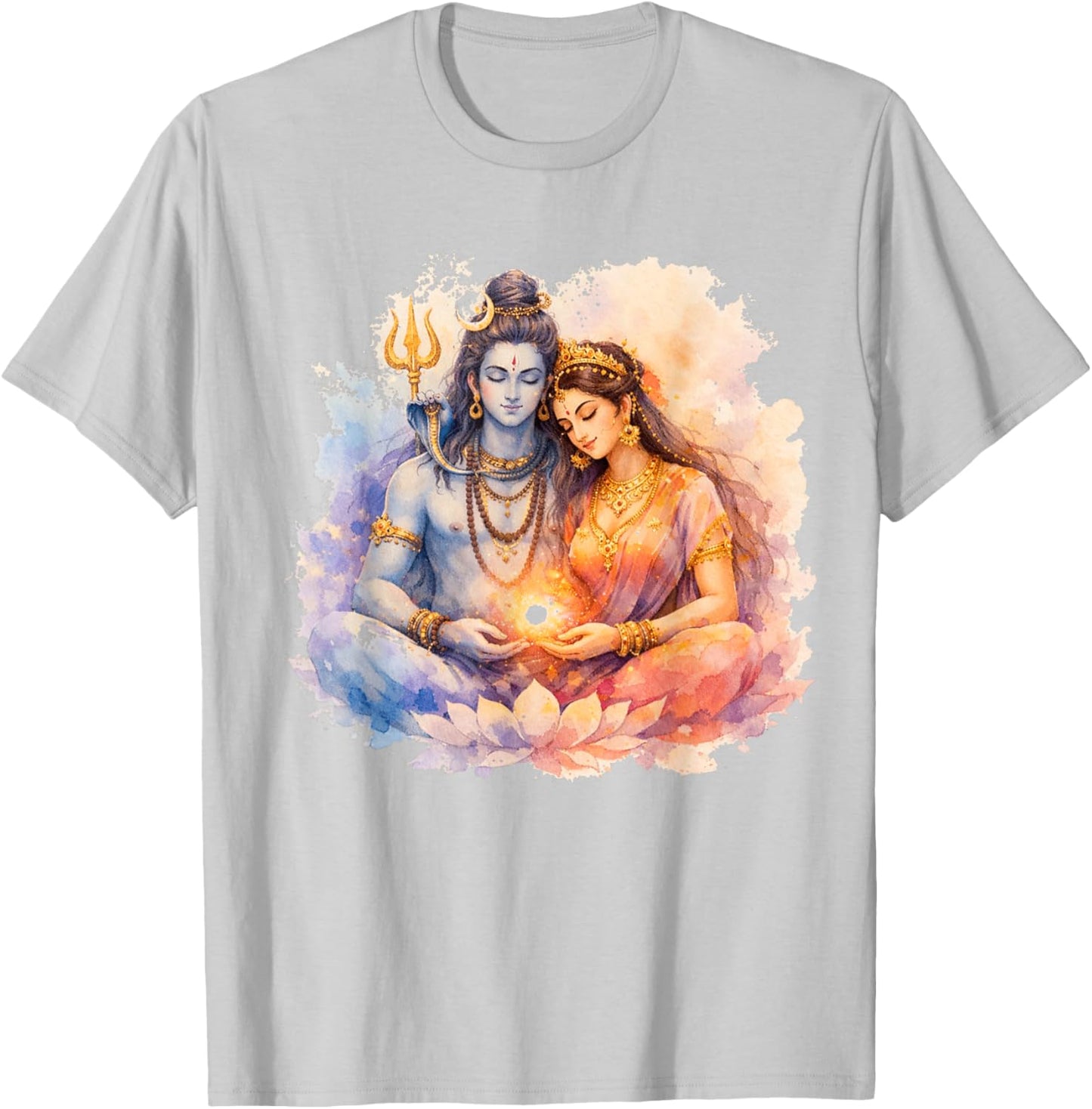 Lord Shiva Durga Hindu God Mahadeva Goddess Goddess Parvati T-Shirt - T-Shirt | Ash