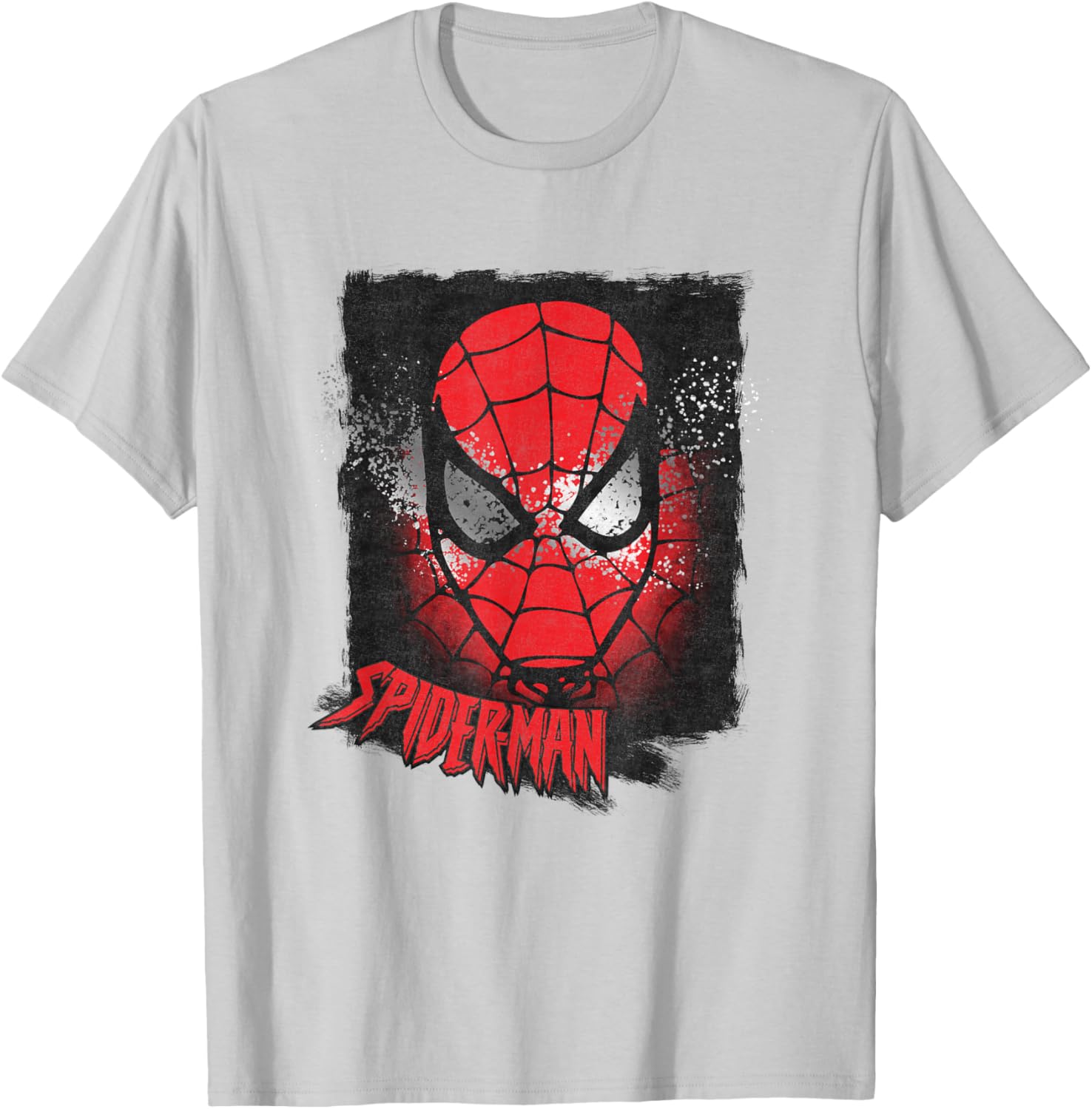 Marvel Spider-Man Comics Splatter Face T-Shirt - T-Shirt | Ash