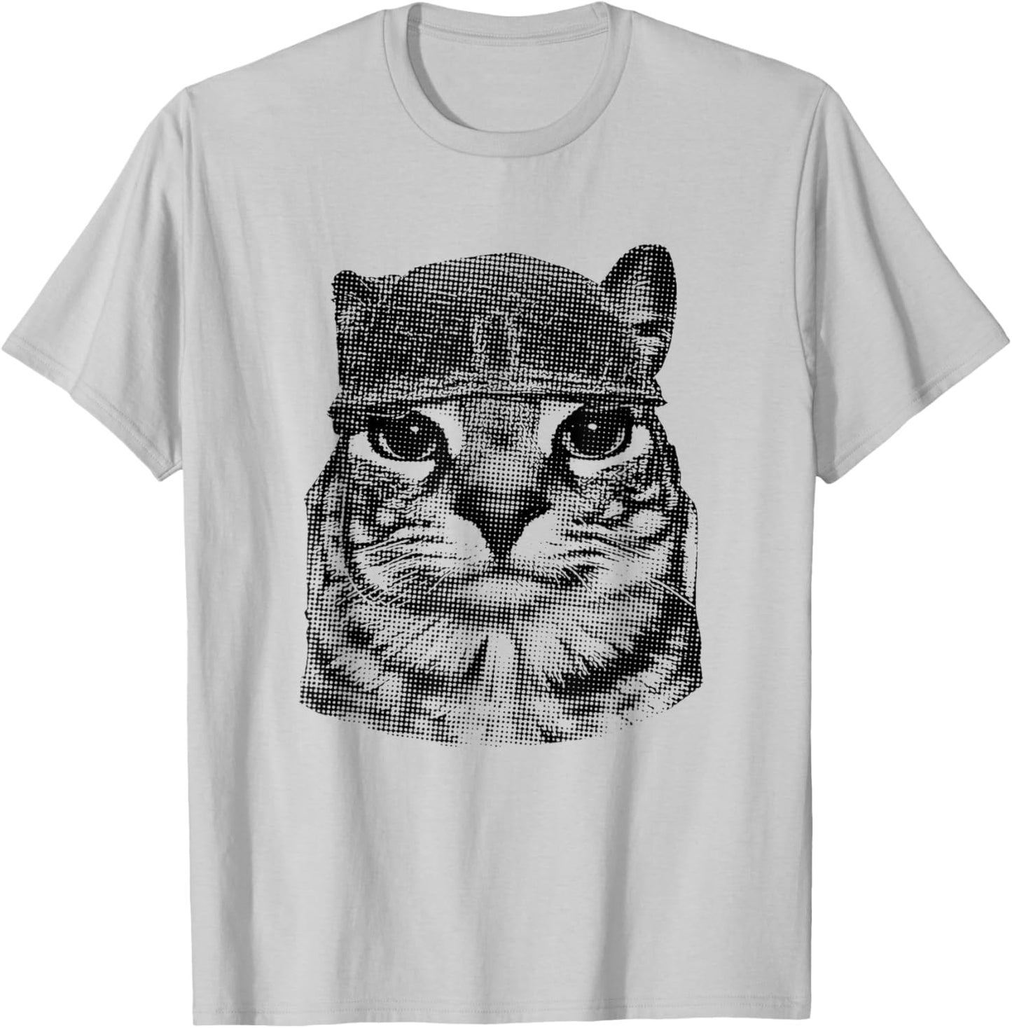 Y2k Kitty Meme Funny Silly Staring Cat Meme Women Men Kids T-Shirt - T-Shirt | Ash