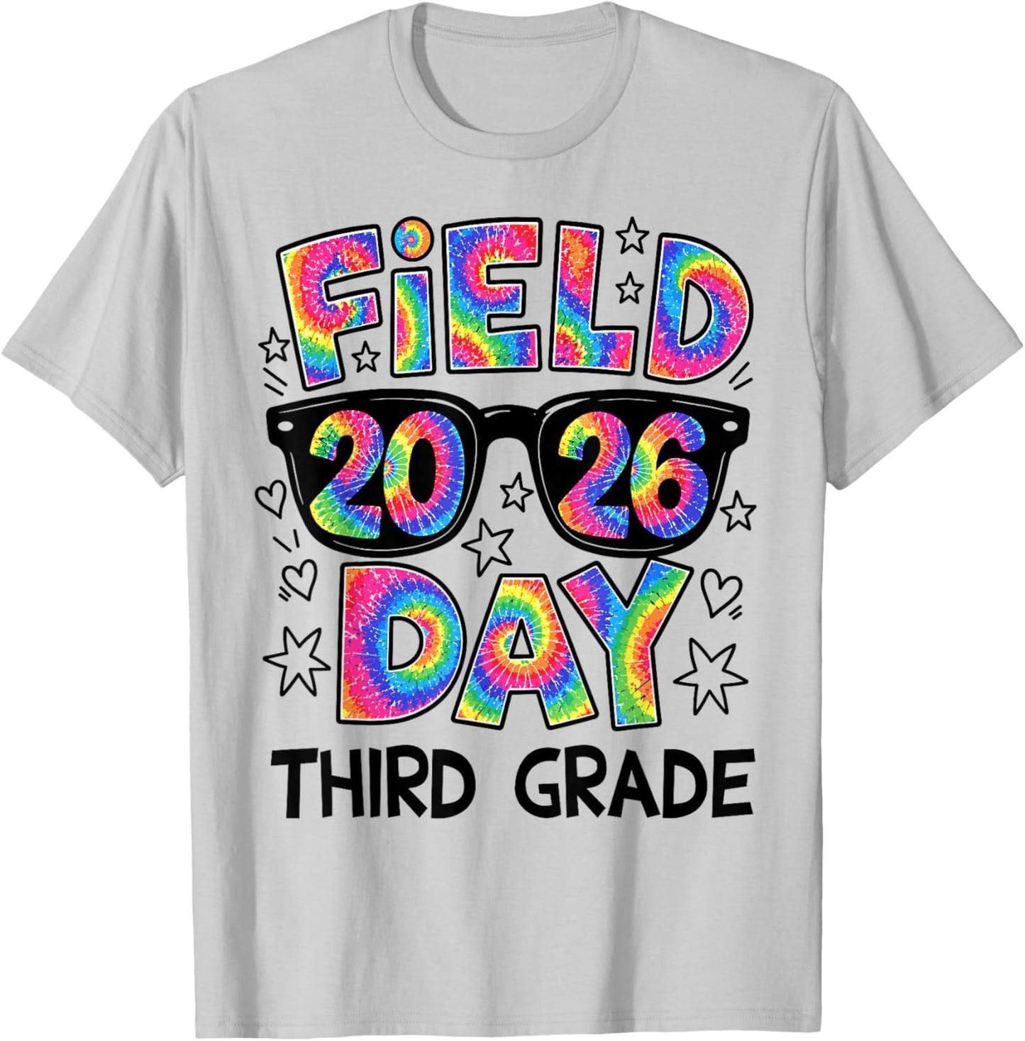 Field Day 2026 3rd Grade Tie Dye Teachers Kids Third Grade T-Shirt - T-Shirt | Ash