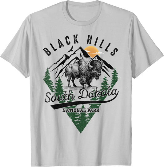 Black Hills South Dakota Bison National Park Gifts Souvenirs T-Shirt - T-Shirt | Ash