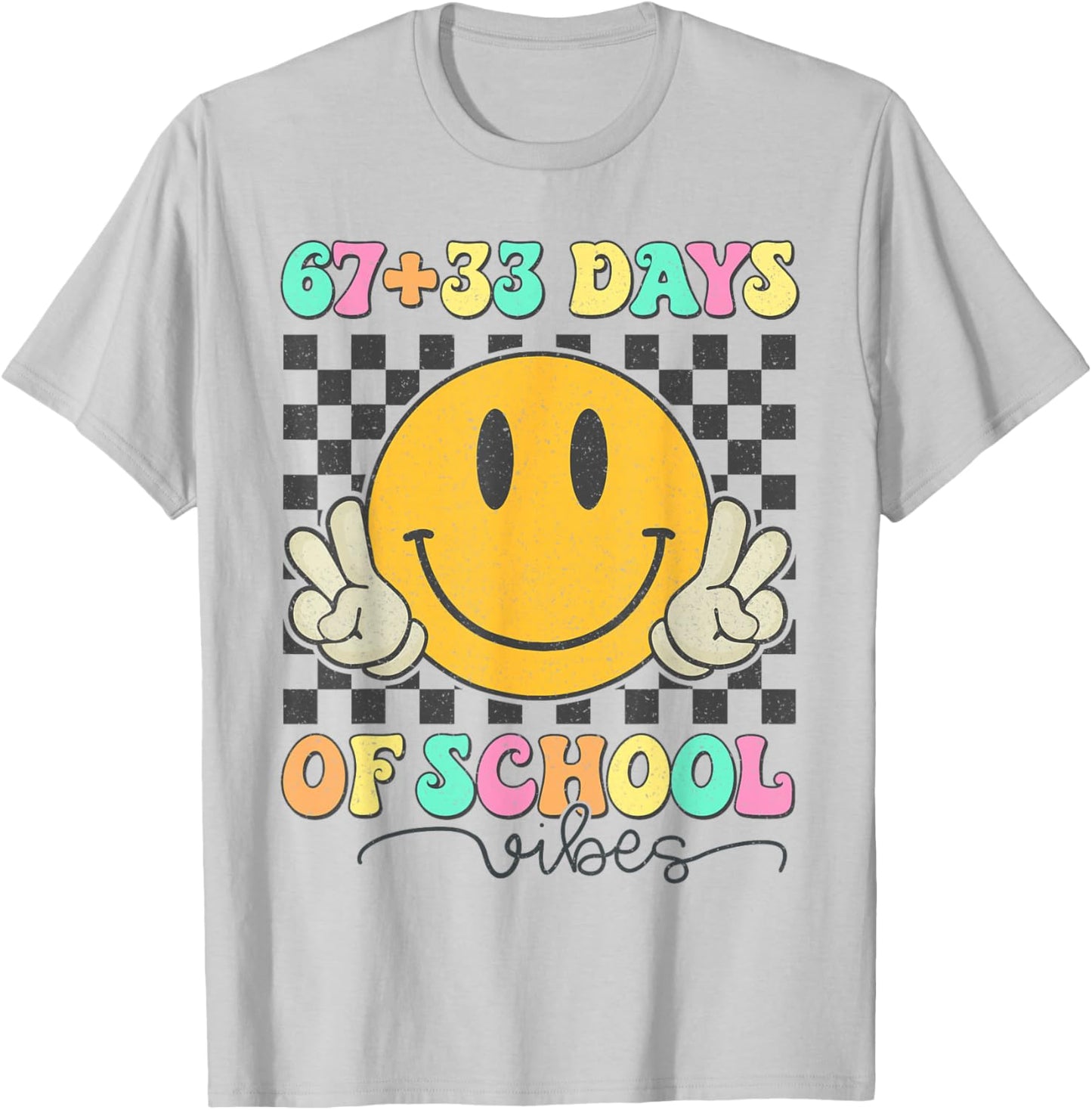 67 33 Days of School Vibes Cute 100th Day of School Girl Kid T-Shirt - T-Shirt | Ash