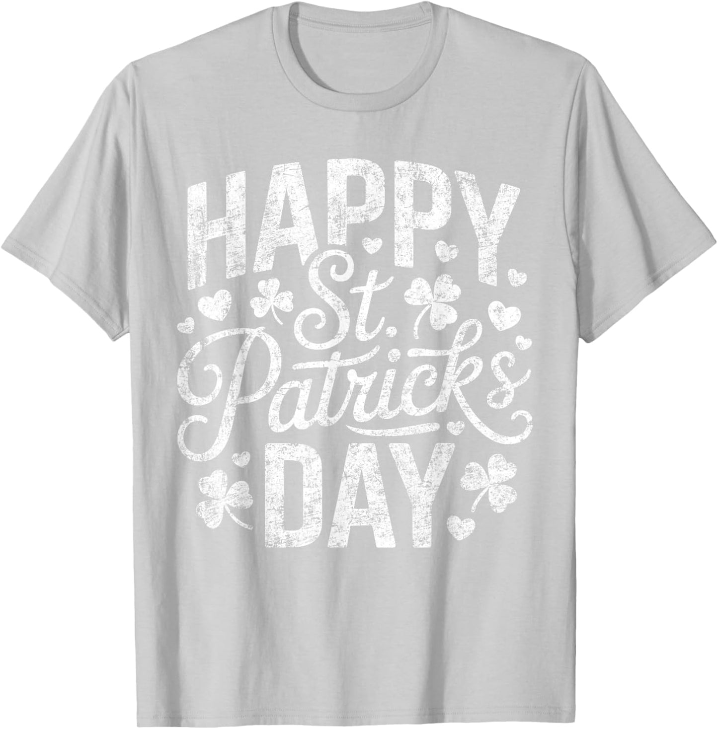 Vintage Happy St Patricks Day T-Shirt - T-Shirt | Ash
