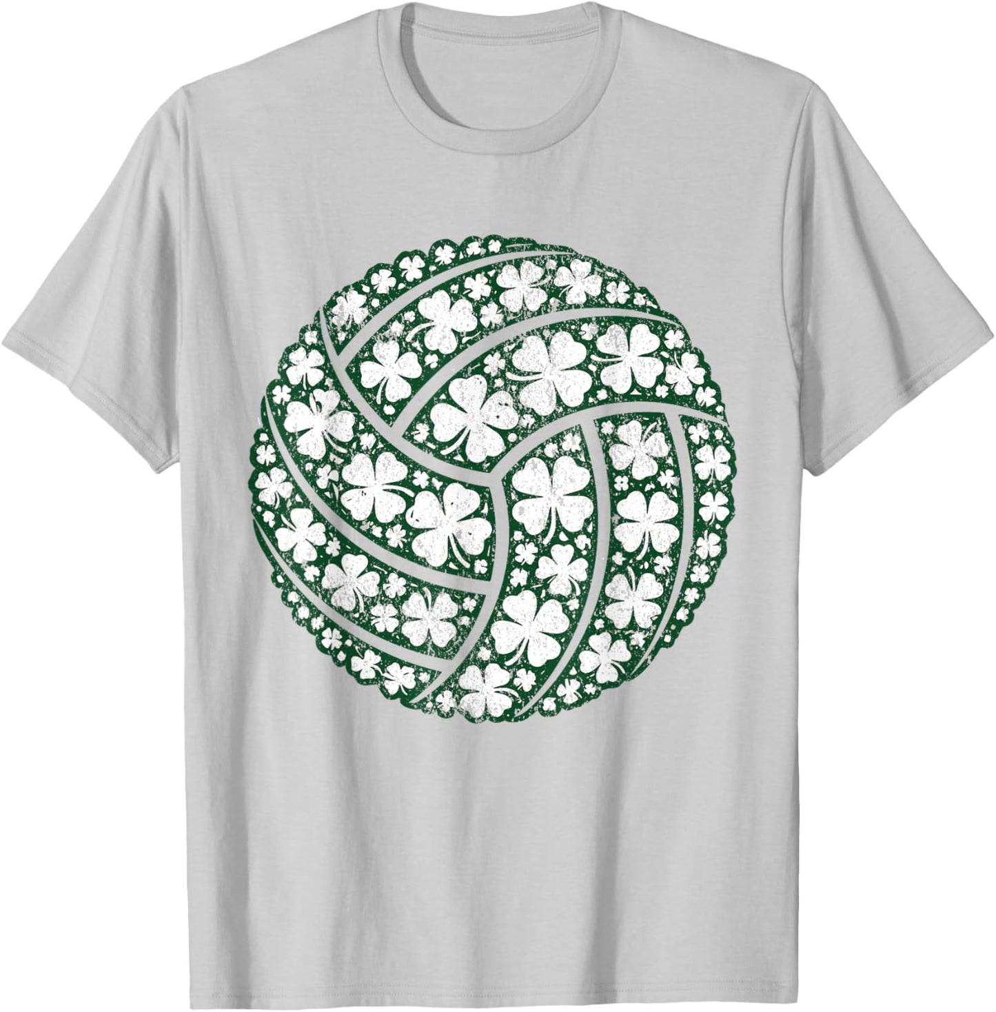Lucky Shamrock Volleyball St Patrick’s Day T-Shirt - T-Shirt | Ash
