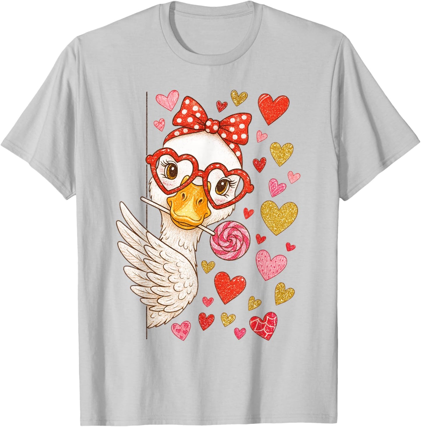 Cute Valentine Goose Coquette Funny Silly Goose Women T-Shirt - T-Shirt | Ash