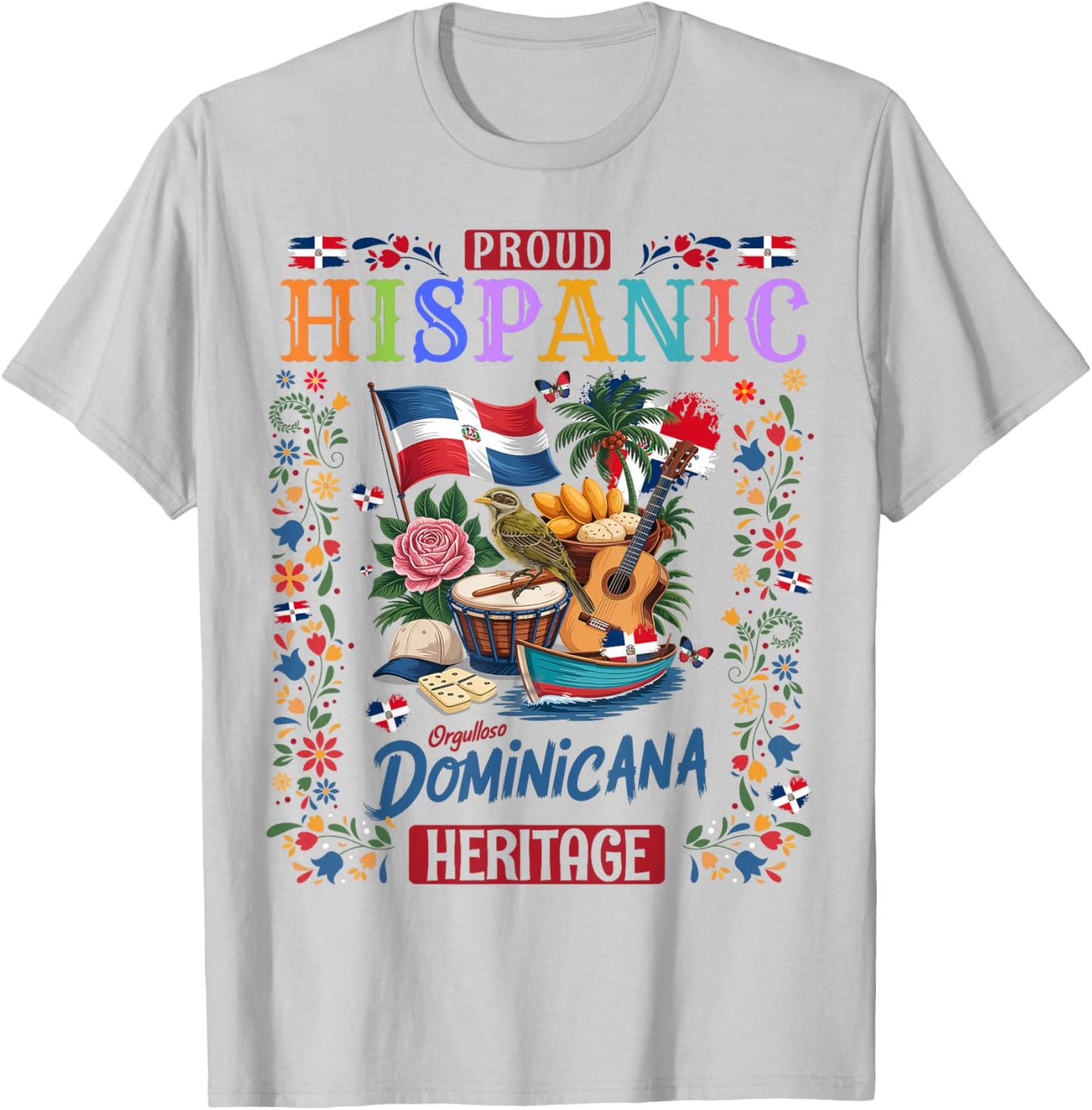 Dominican Republic Flag Culture Idea for Kids Dominicana T-Shirt - T-Shirt | Ash