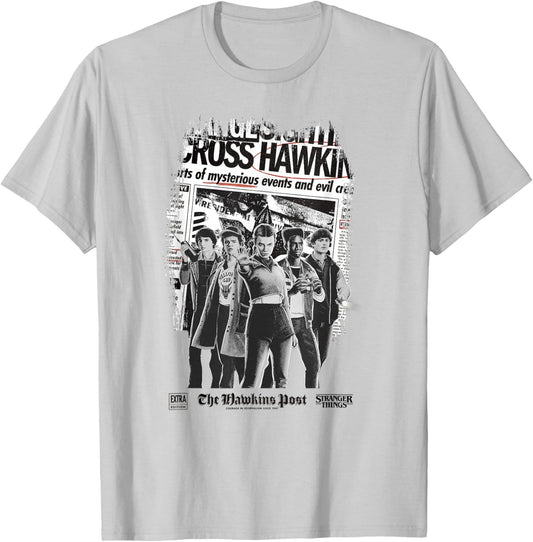 Stranger Things Eleven Mike Dustin Lucas Hawkins Post T-Shirt - T-Shirt | Ash