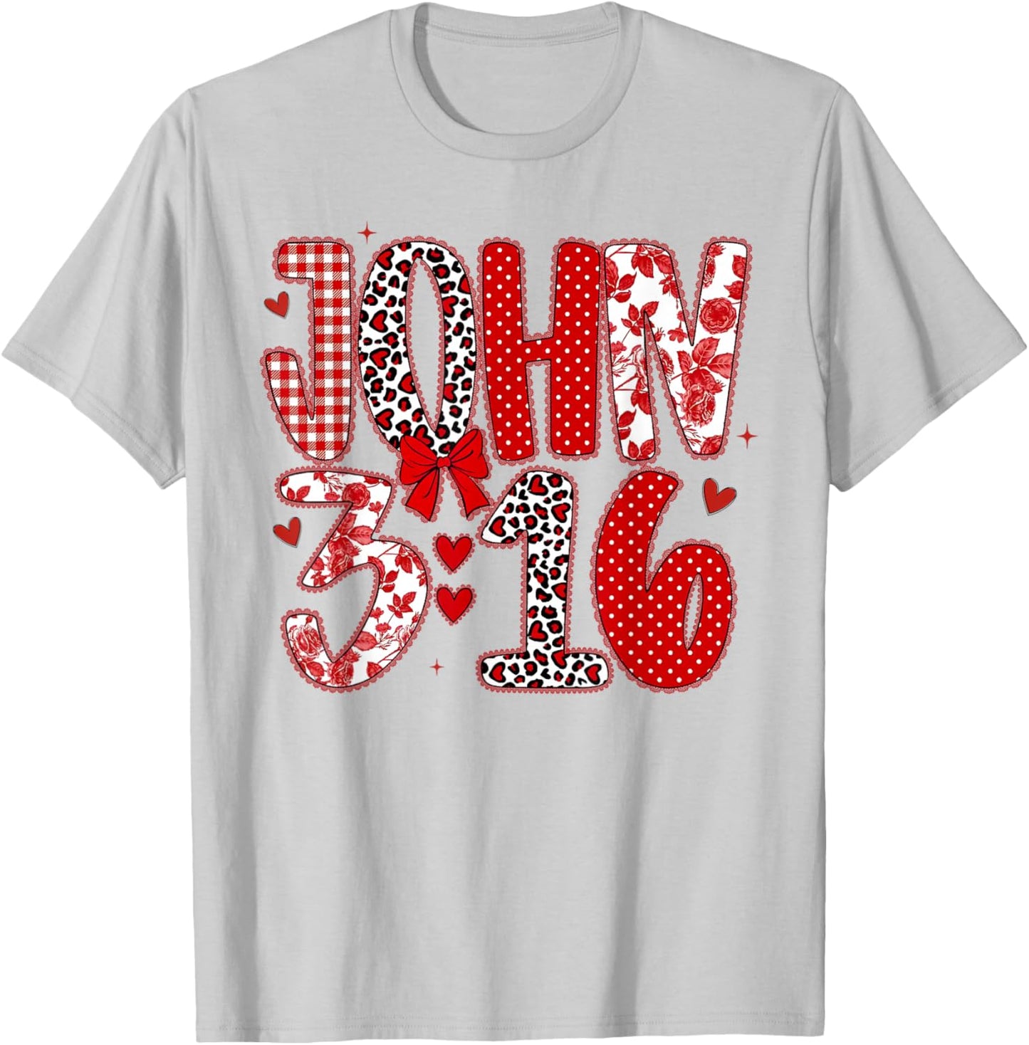 John 3 16 Religious Valentine's Day Christian T-Shirt - T-Shirt | Ash