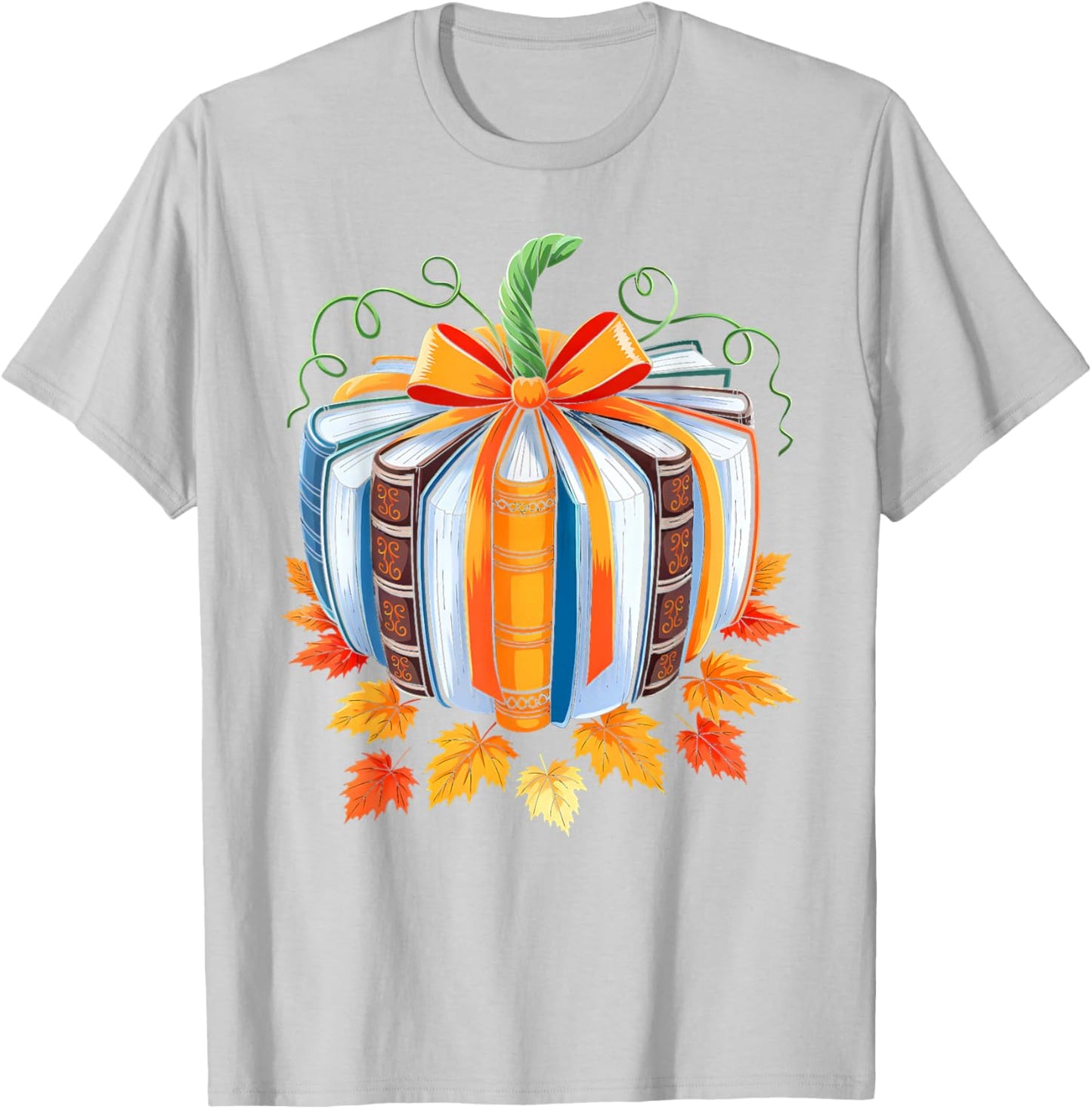 Fall Book Shirt Pumpkin Season Teacher Halloween Costume T-Shirt - T-Shirt | Ash