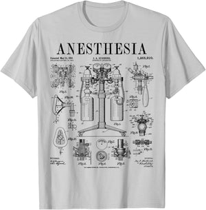 Nurse Doctor Anesthesia Medical Anesthetist Vintage Patent T-Shirt - T-Shirt | Ash