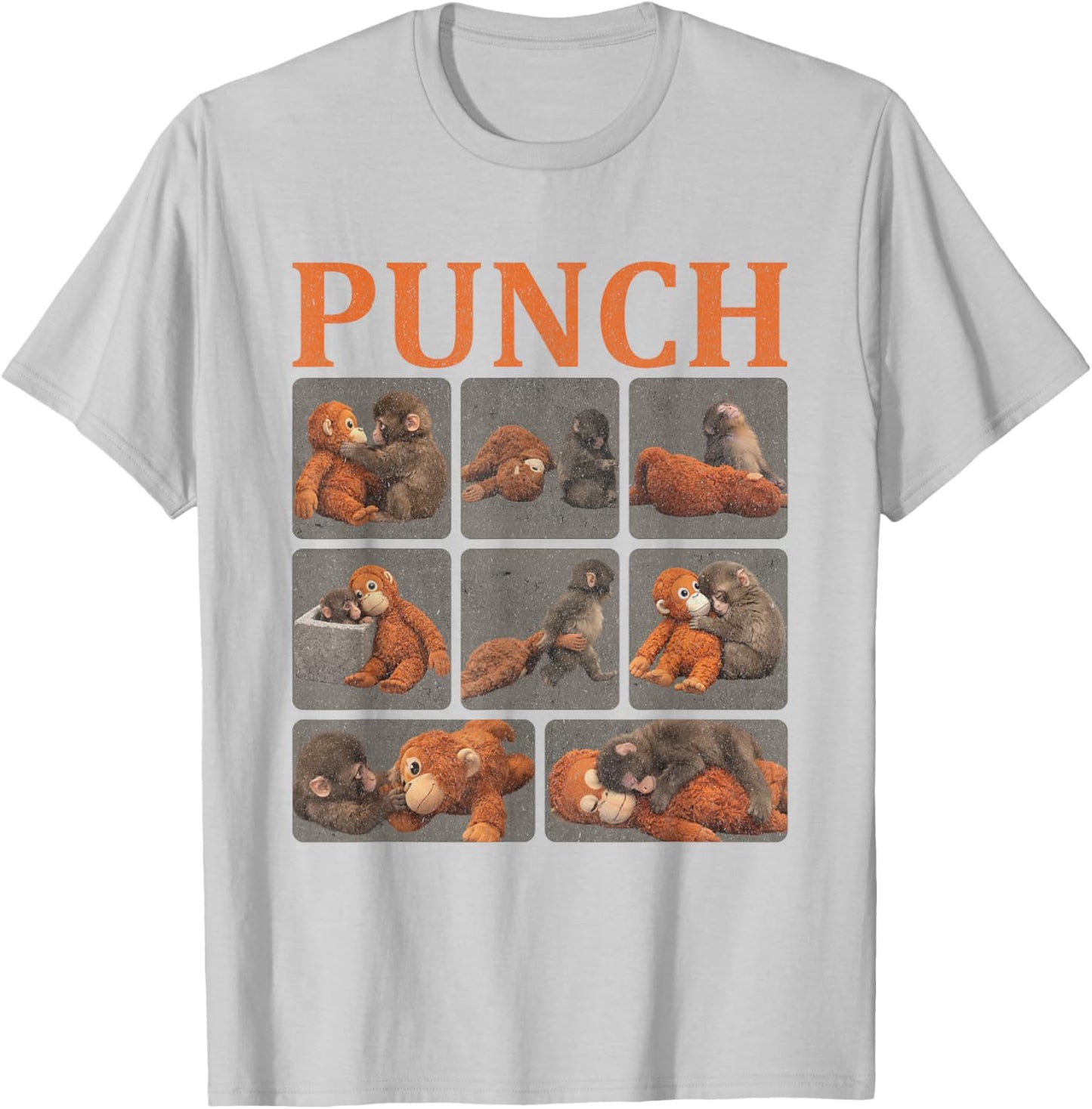 Punch Cute Monkey T-Shirt - T-Shirt | Ash