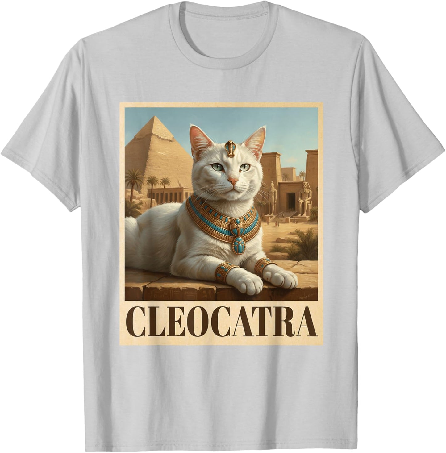 Cleopatra Egyptian Cat Lover Cat Mom Cat Lady Ancient Egypt T-Shirt - T-Shirt | Ash