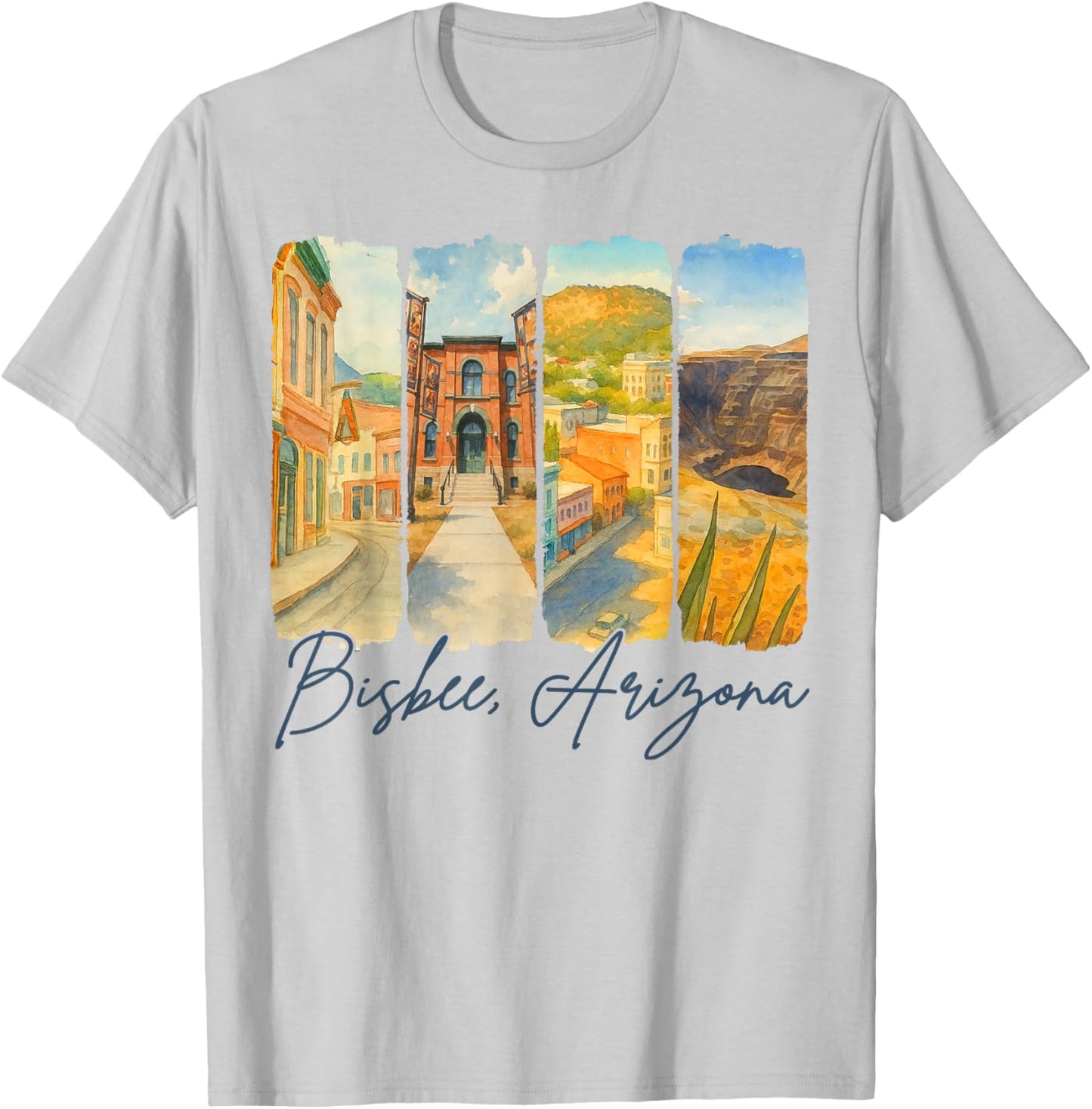 Bisbee Arizona Traveling Trip Brushstroke Souvenir Vacation T-Shirt - T-Shirt | Ash