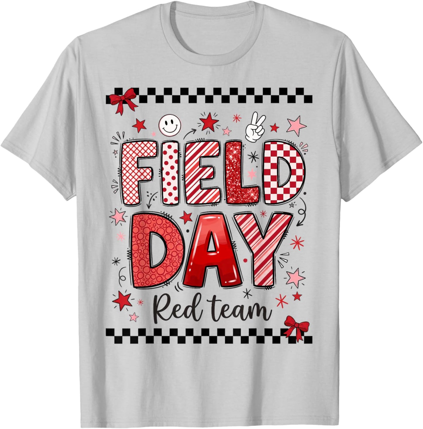 Field Day Red Team Sporty Spirit School Boys Girls Teachers T-Shirt - T-Shirt | Ash