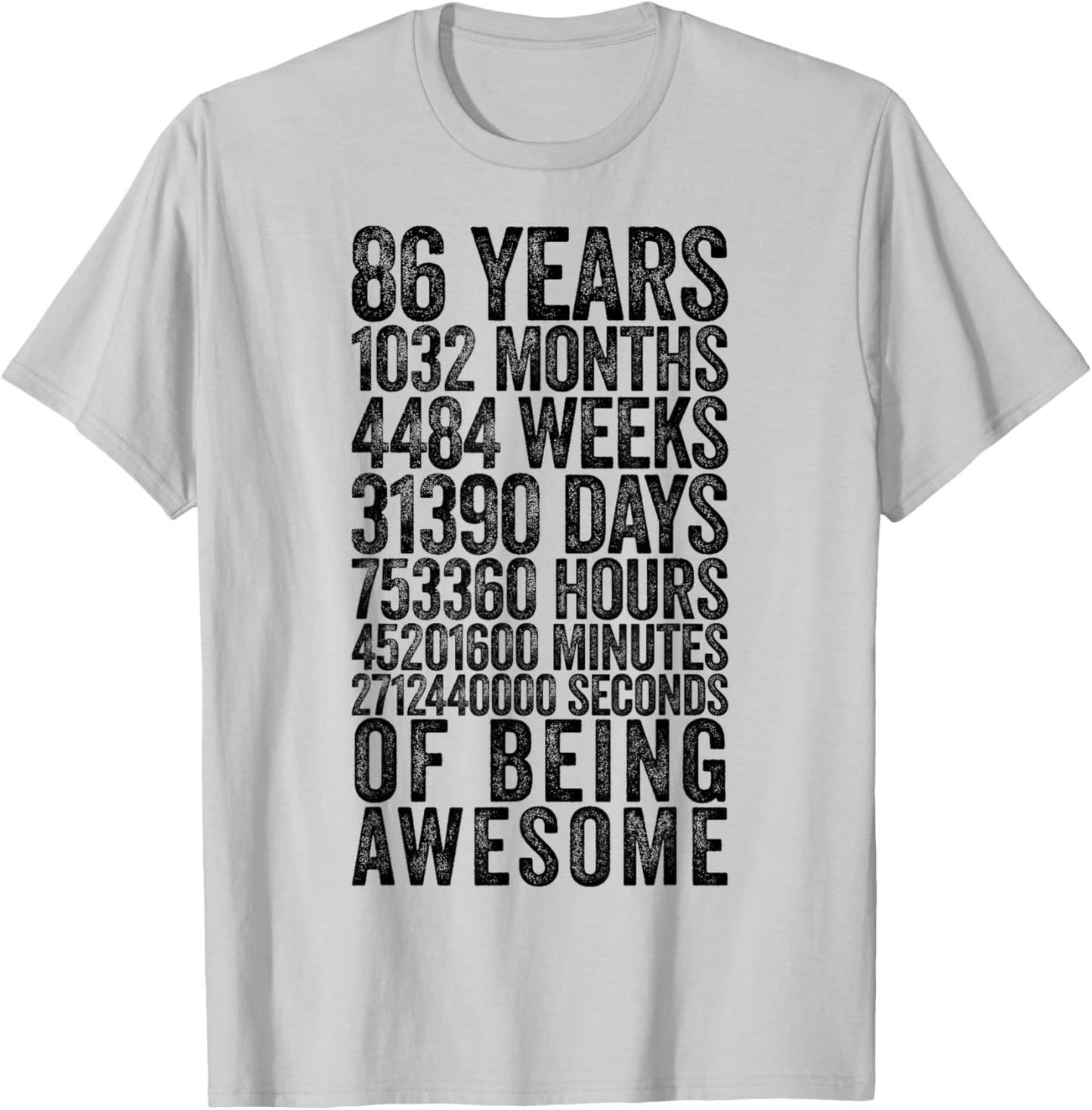 Funny 86th Birthday Shirt Old Meter Funny 86 Year Old Gifts T-Shirt - T-Shirt | Ash