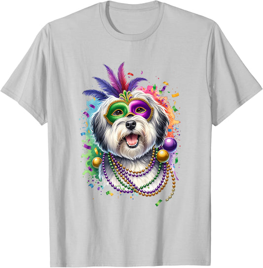 Mardi Gras Havanese Dog T-Shirt - T-Shirt | Ash