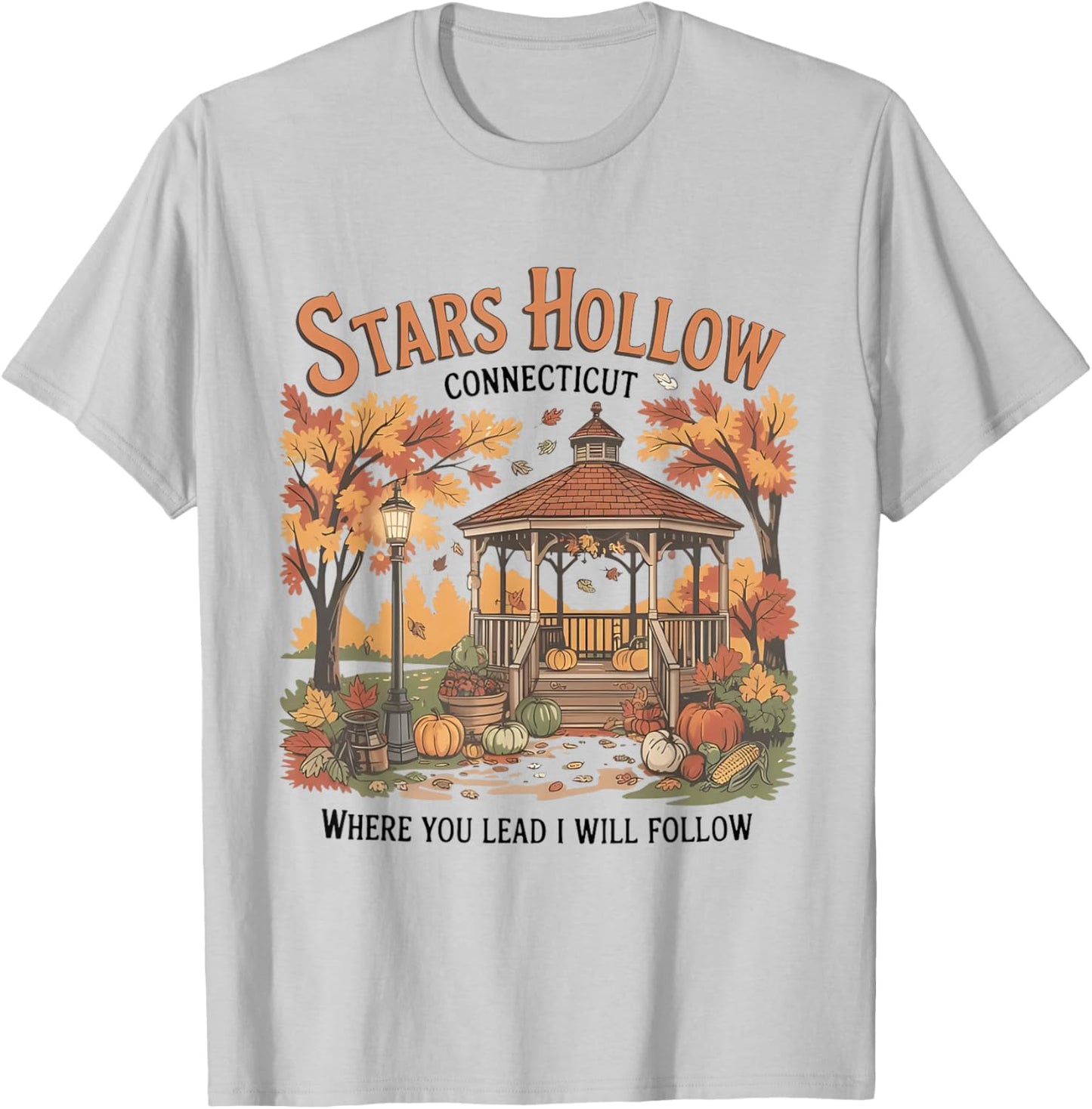 Stars Hollow Where You Lead I Will Follow Autumn Vintage T-Shirt - T-Shirt | Ash