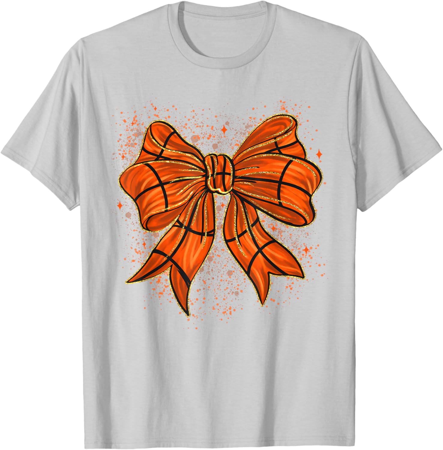 Cute Basketball Coquette Bow Basketball Bow Girls Game Day T-Shirt - T-Shirt | Ash