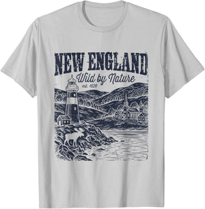 Vintage New England Wild by Nature East Coast T-Shirt - T-Shirt | Ash