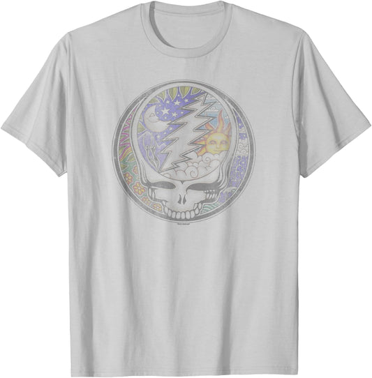 Grateful Dead Celestial Sun and Moon Stealie Vintage Band T-Shirt - T-Shirt | Ash