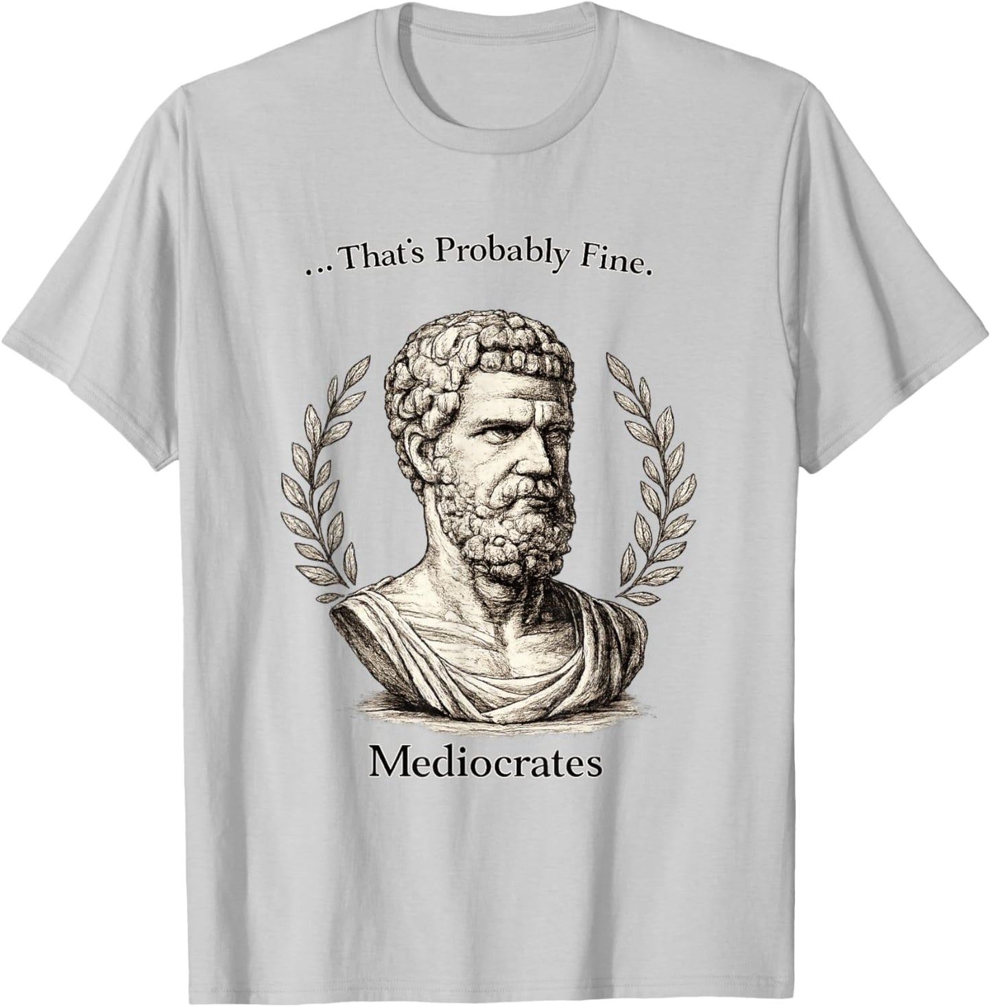 Meh Good Enough Funny Mediocrates Sarcastic Greek Philosophy T-Shirt - T-Shirt | Ash