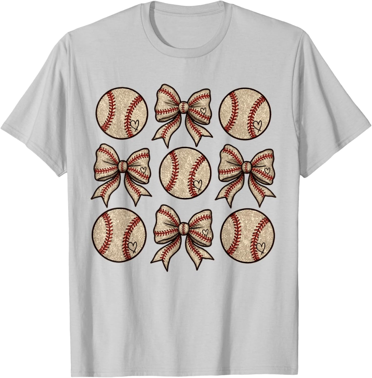 Soccer Bow Game Day Baseball Coquette Bow Women Girls T-Shirt - T-Shirt | Ash