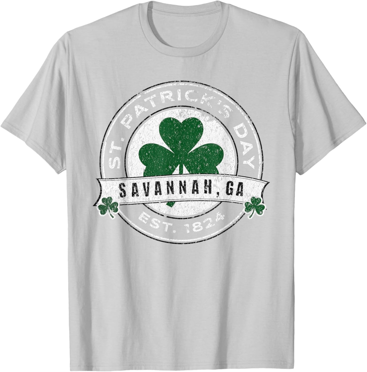 Savannah Georgia Irish Shamrock St. Patrick's Day Fun T-Shirt - T-Shirt | Ash