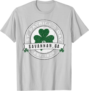 Savannah Georgia Irish Shamrock St. Patrick's Day Fun T-Shirt - T-Shirt | Ash