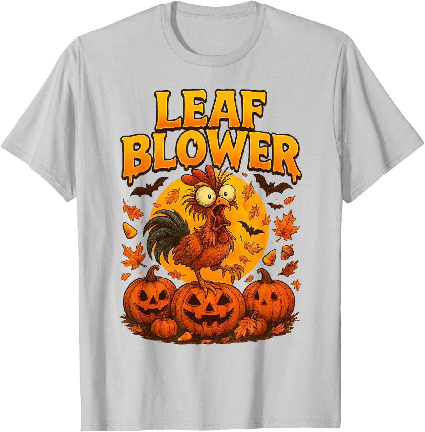 Funny Chicken Leaf Blower Chicken Rooster Farm Life Cozy T-Shirt - T-Shirt | Ash