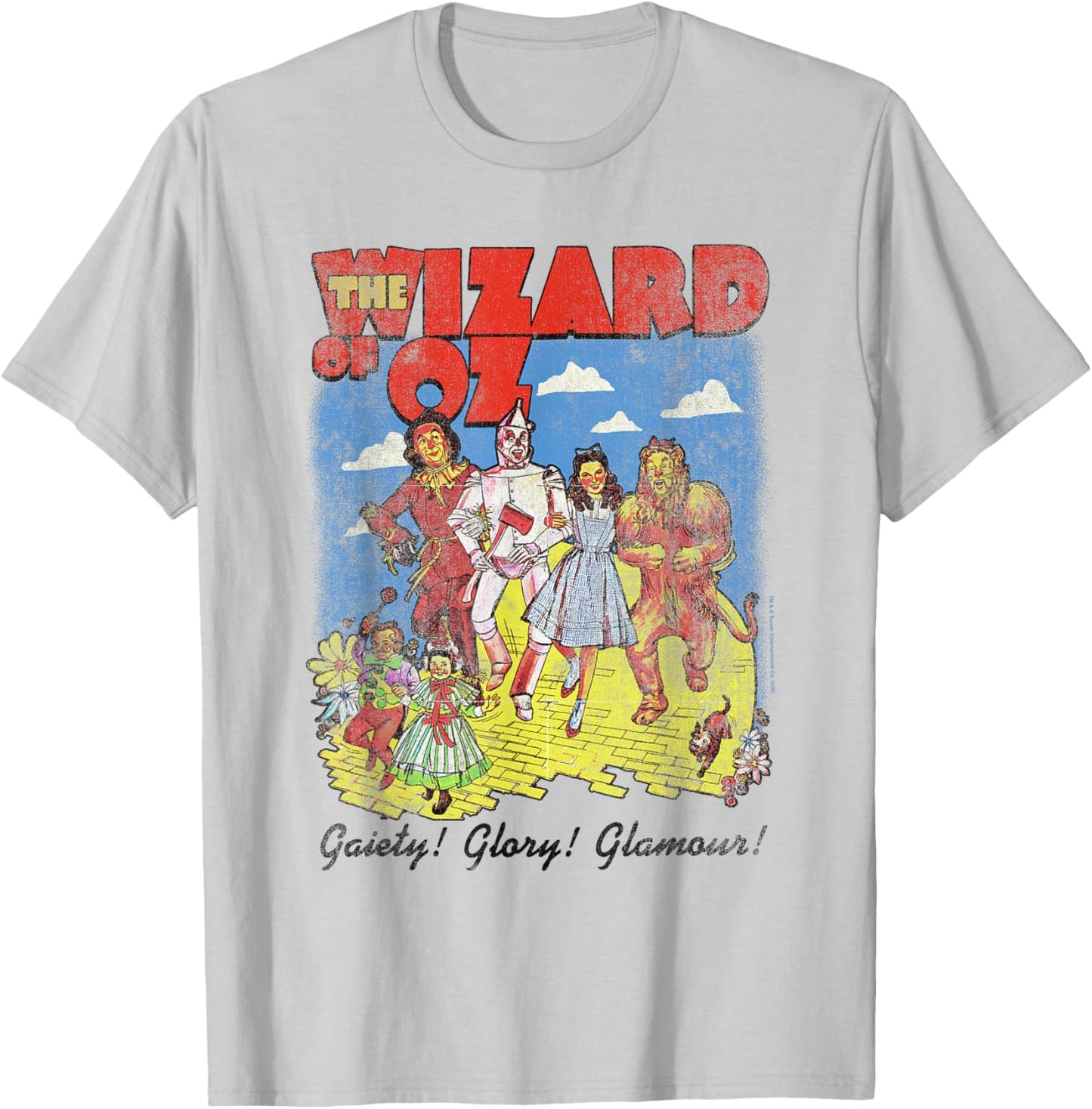 The Wizard of Oz Vintage Illustrated Poster Classic Movie T-Shirt - T-Shirt | Ash