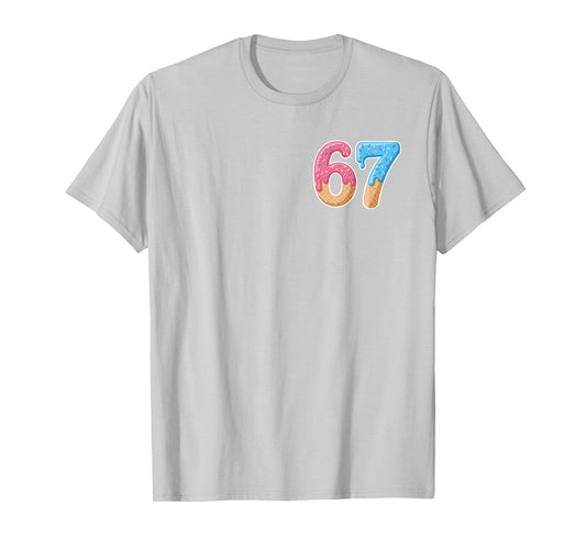 67 Six Seven 6 7 Meme Ice Cream Drip Front and Back T-Shirt