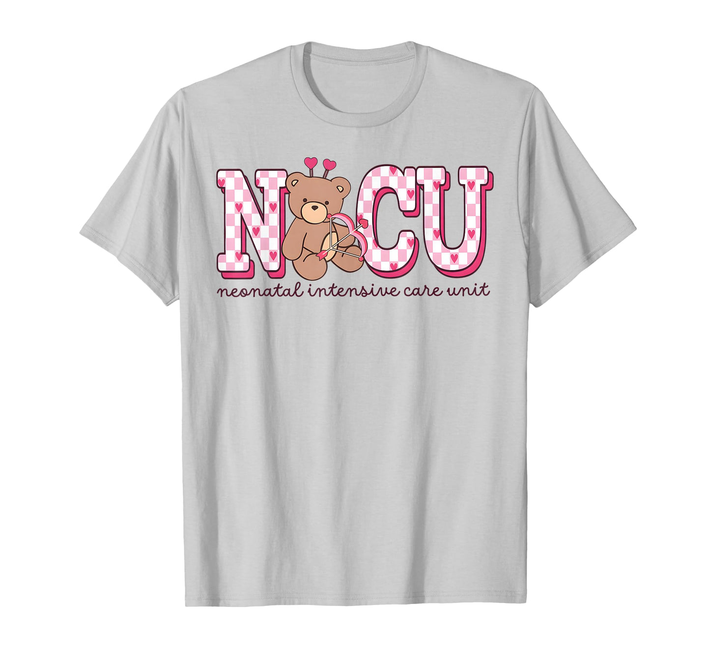 NICU Nurse Valentines Day NICU Bear Holiday Work Neonatal IC T-Shirt