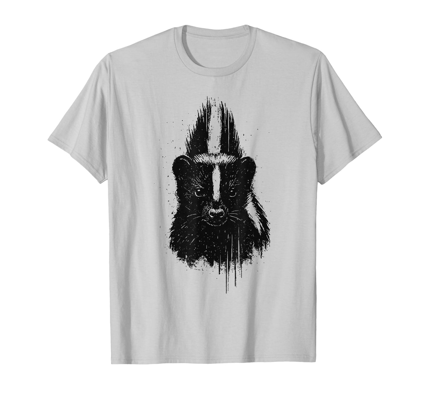 Skunk Ink Art Grunge Aesthetic Forest Animal Nature Portrait T-Shirt