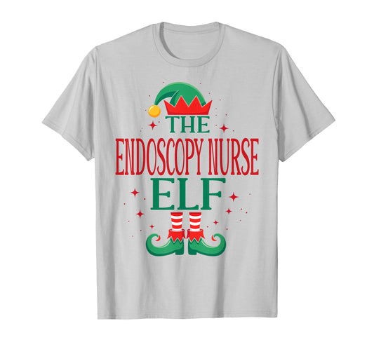 Funny Endoscopy Nurse Elf Christmas Holiday Medical Staff T-Shirt