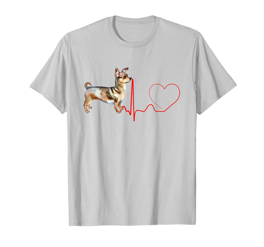 Chiweenie Dog Heartbeat EKG Funny My Dogs are My Cardio T-Shirt