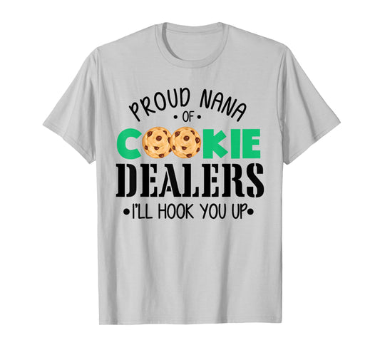 Groovy Proud Nana of A Cookie-Dealer Scouting Grandma T-Shirt