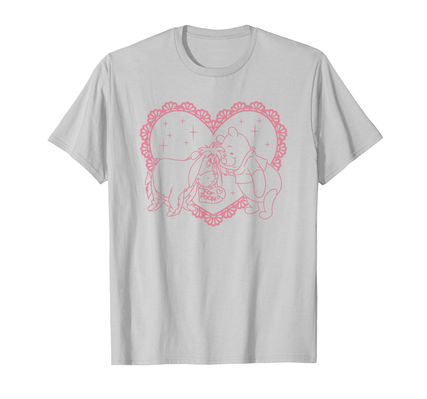 Disney Winnie The Pooh Valentine's Day Cute Heart Portrait T-Shirt