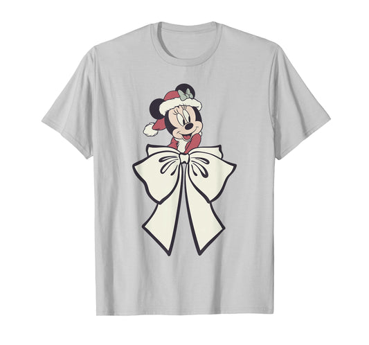 Disney Minnie Mouse Christmas Mrs. Claus Big Bow Portrait T-Shirt
