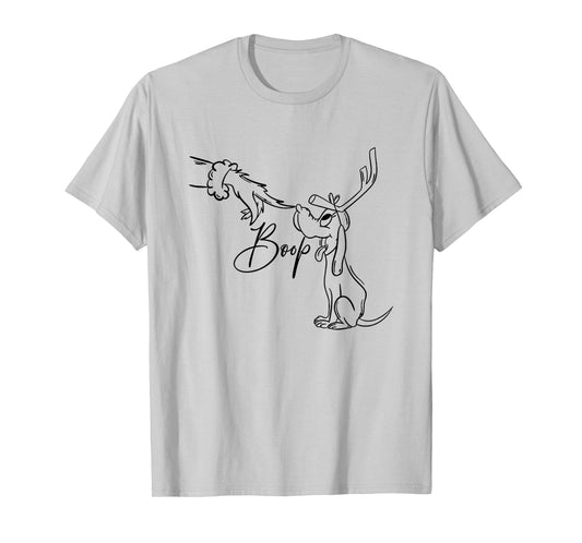 Boop Dog with Antlers Santa Hand Christmas T-Shirt