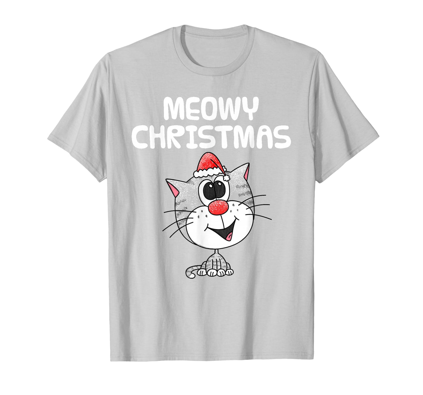 Meowy Christmas Cute Cat Xmas Funny T-Shirt