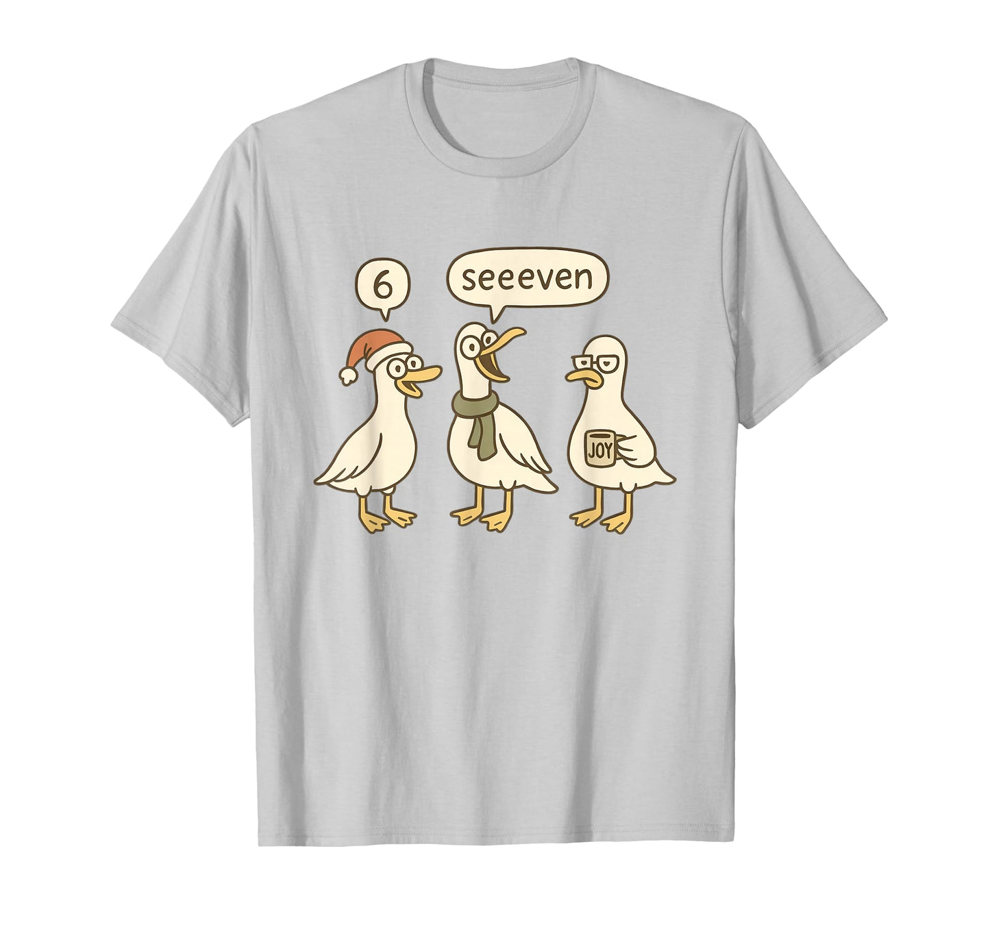 Women Funny 6 7 Christmas Teacher Holiday Geese Six Seven T-Shirt
