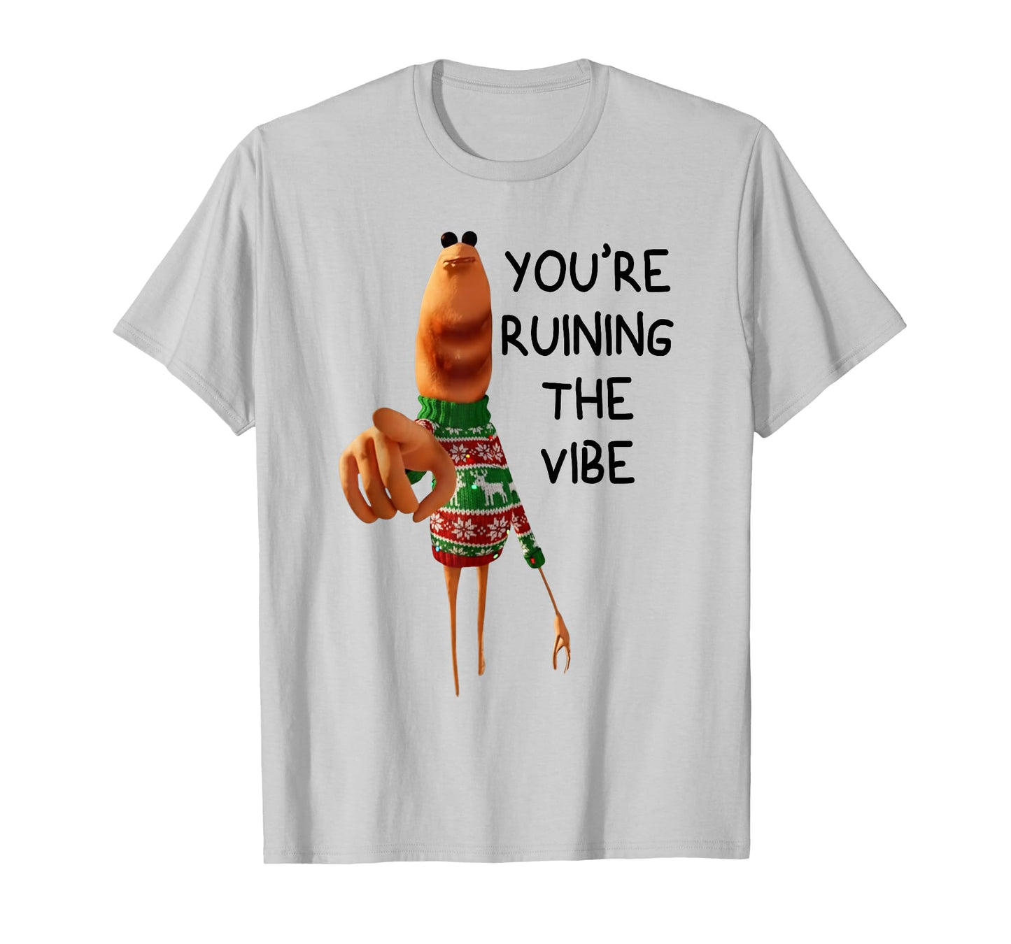 Funny Marcus The Worm You're Ruining The Vibe Christmas Meme T-Shirt