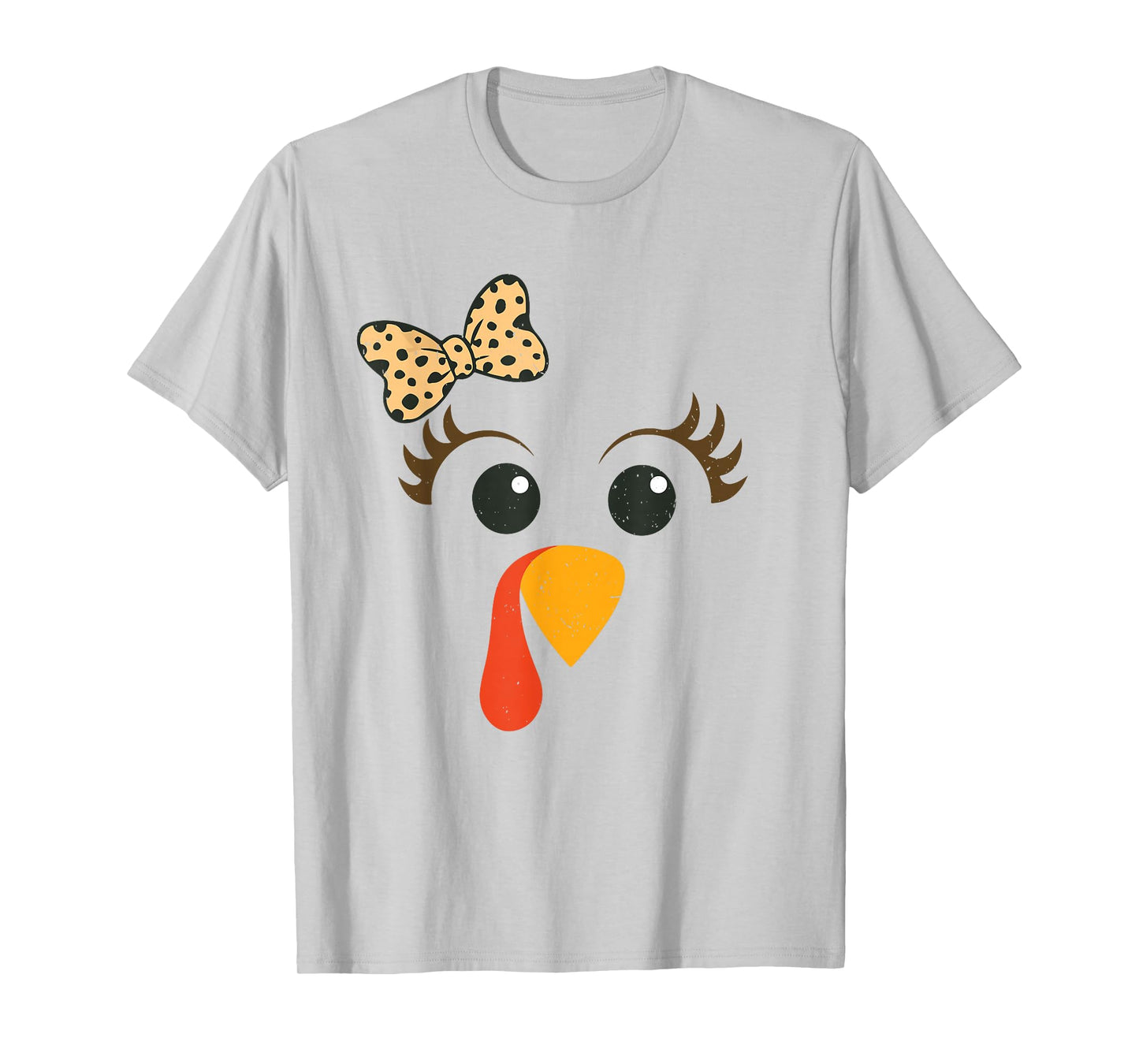 Girl Silly Turkey Face Funny Thanksgiving Running Costume T-Shirt